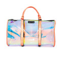 2022 Neue trendige große holographische klare PVC -Reisetaschen Frauen Männer Custom Sport Fitnessstudio Umhängetaschen wasserdichte Speicher Duffel -Tasche